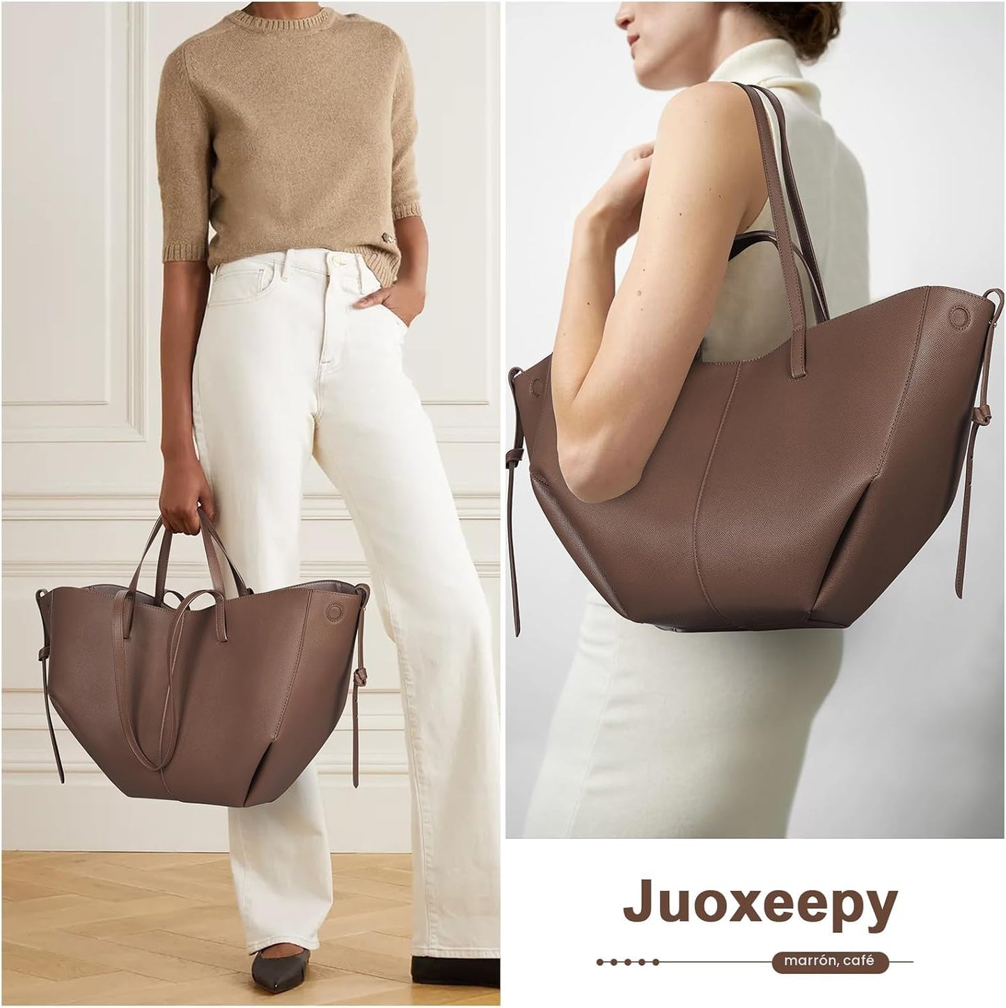 Juoxeepy Bolsa de trabajo de piel sintética para mujer, bolso de ma...