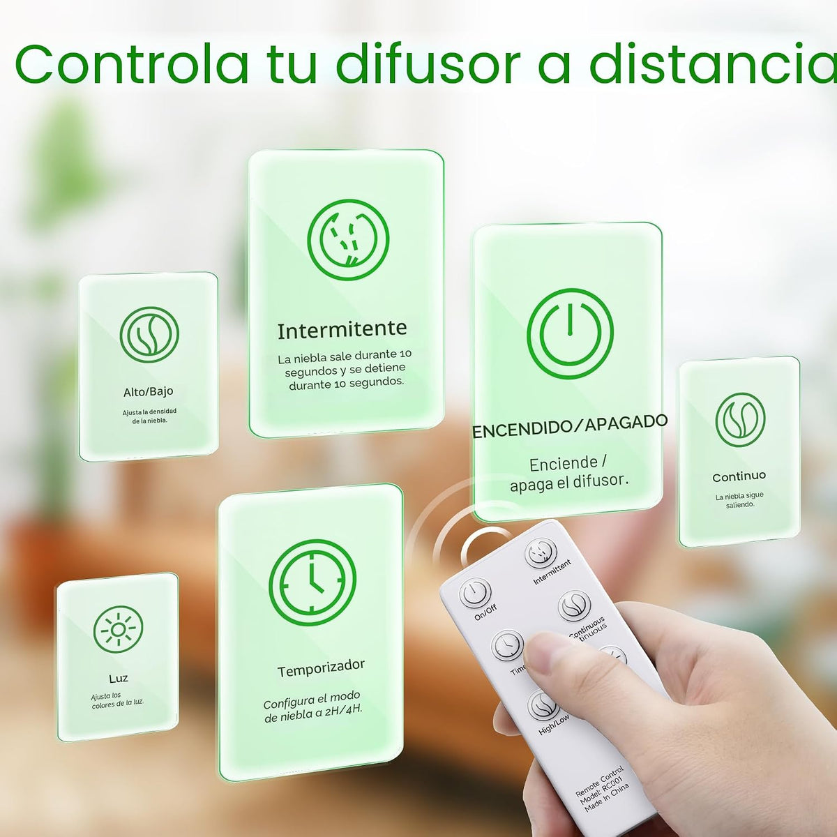 ASAKUKI - Difusor de aceites esenciales, humidificador ultrasónico,...