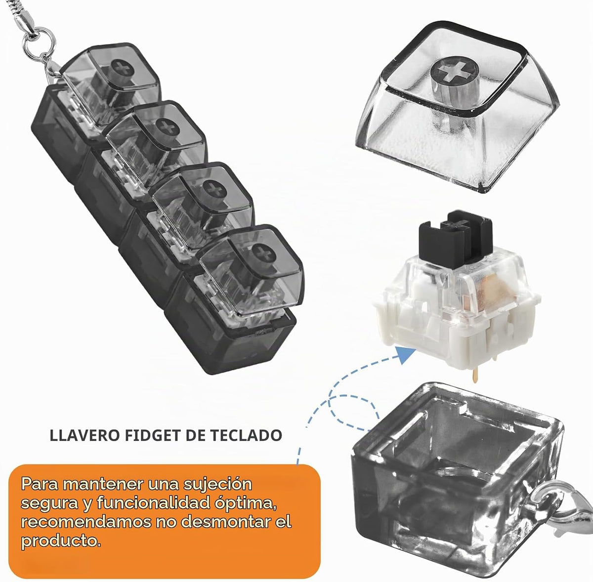 Juguete antiestrés con teclado de 2 piezas, juguete para aliviar el...