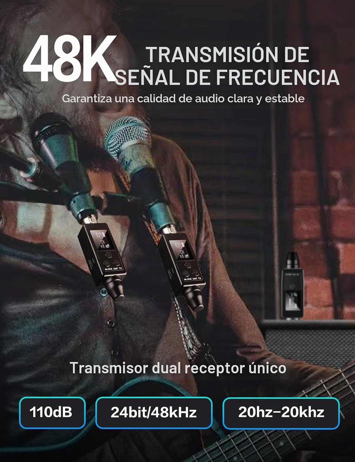 EBJ Sistema de micrófono inalámbrico UHF transmisor y receptor XLR...