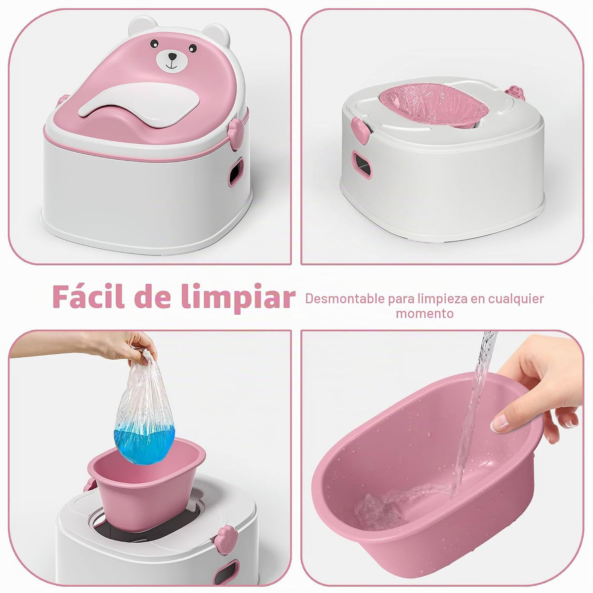 Inodoro de entrenamiento 3 en 1, orinal portátil, asiento de entren...