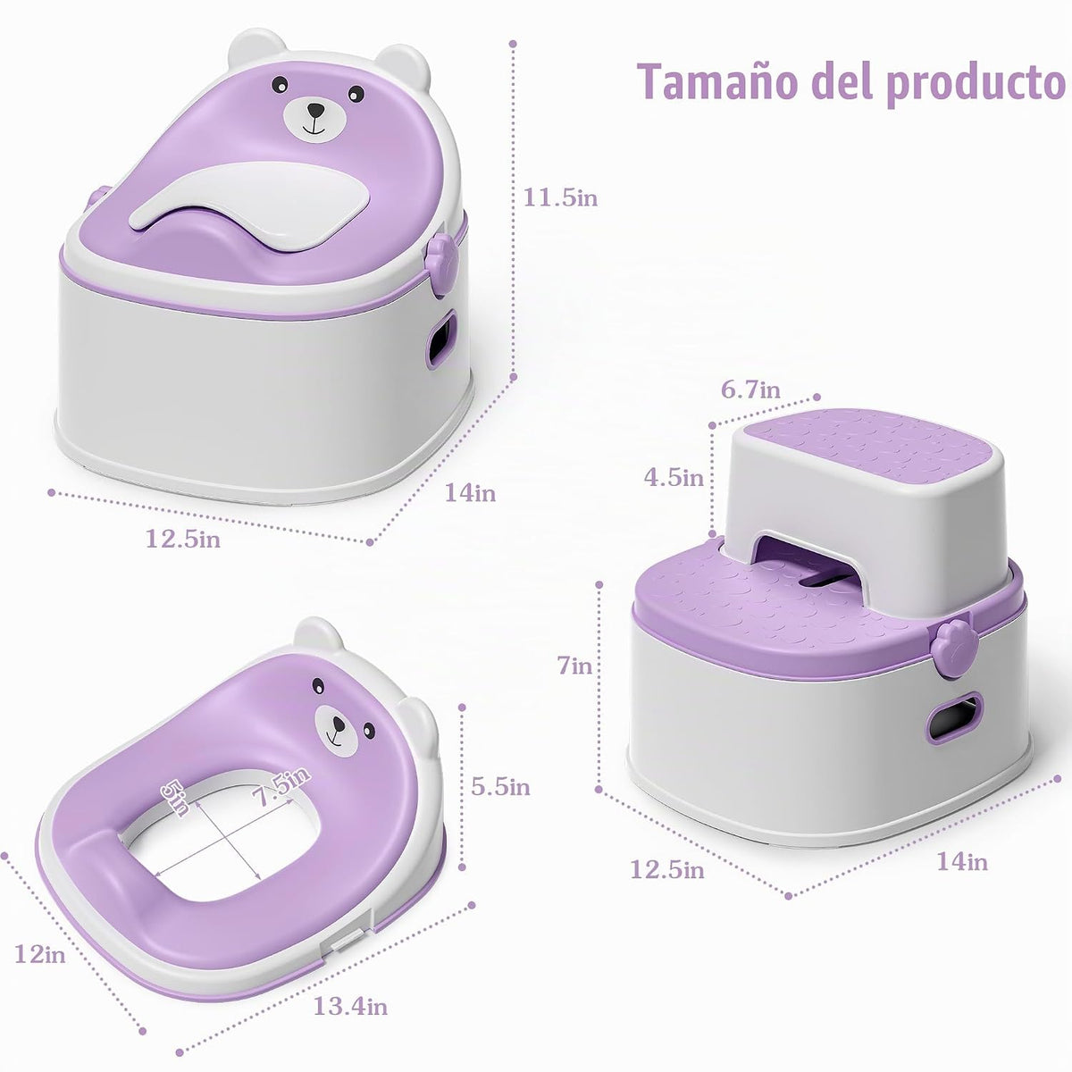 Inodoro de entrenamiento 3 en 1, orinal portátil, asiento de entren...