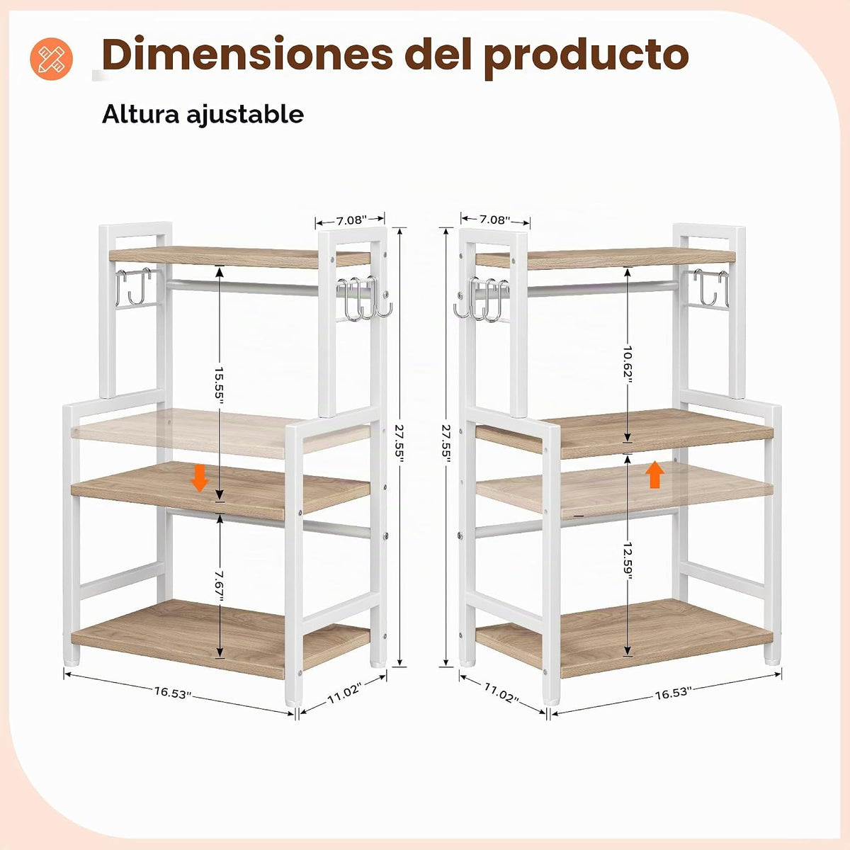Organizador de encimera de cocina, organizador de estante de especi...