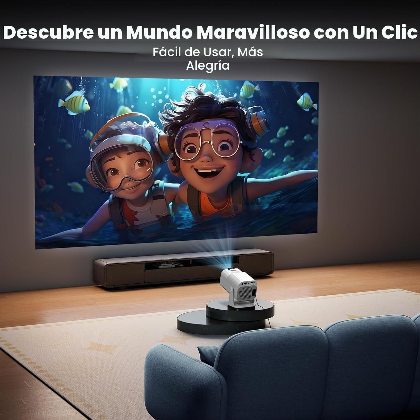Proyector inteligente 4K [corrección de pantalla automática y audio...