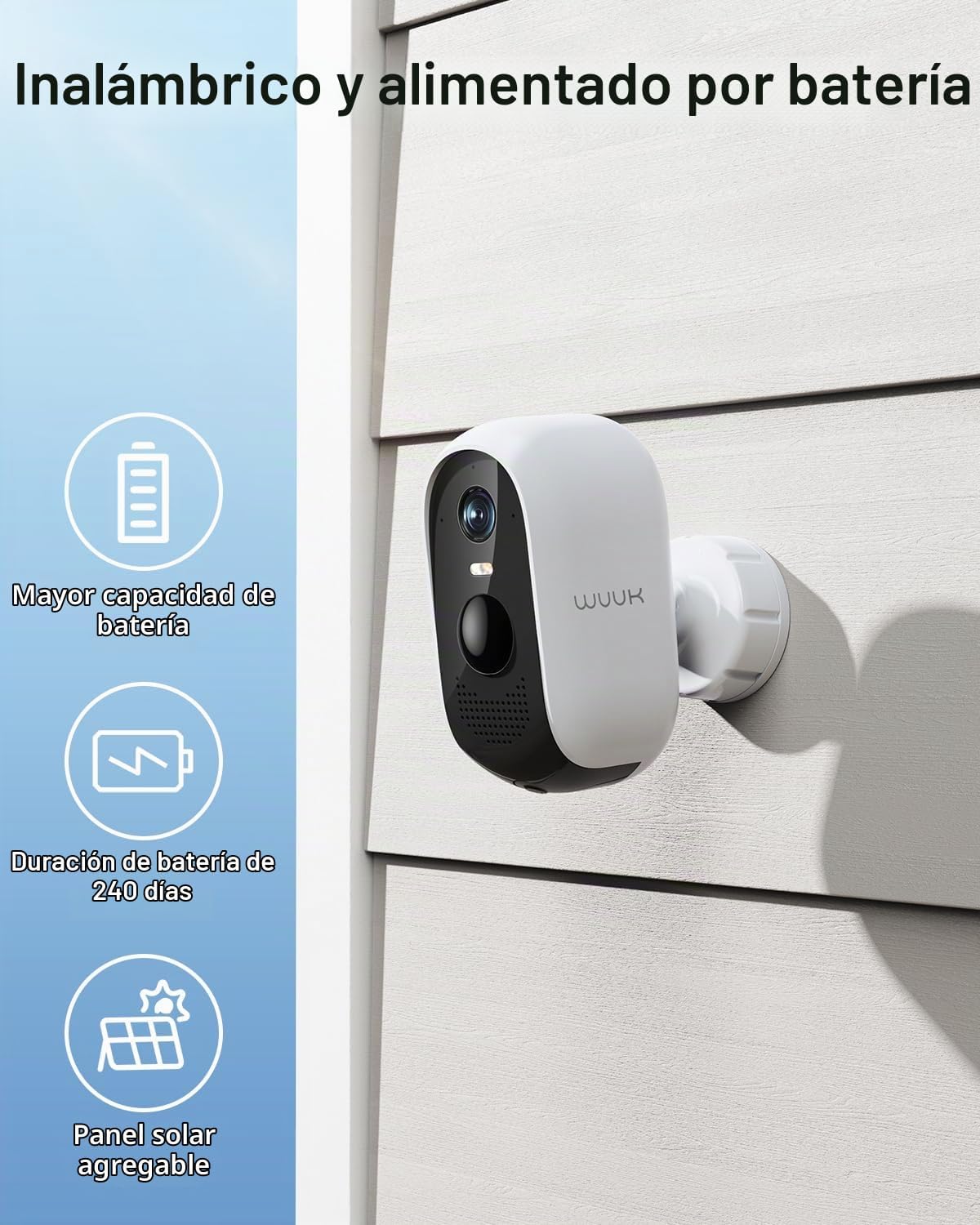 WUUK Cámara de seguridad inalámbrica para exteriores, requiere esta...