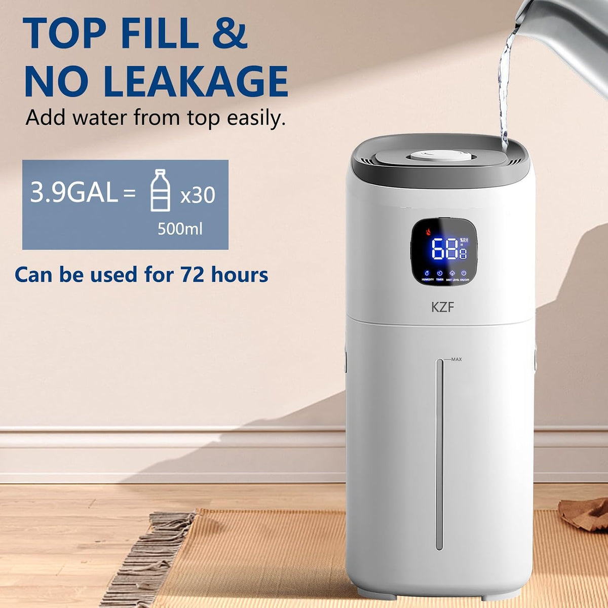 KZF Humidificadores para dormitorio, humidificador de habitación gr...