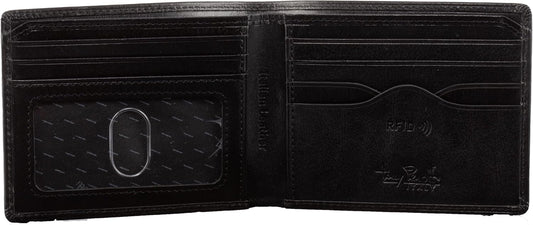 Tony Perotti Billetera plegable de piel italiana para hombre con ta...