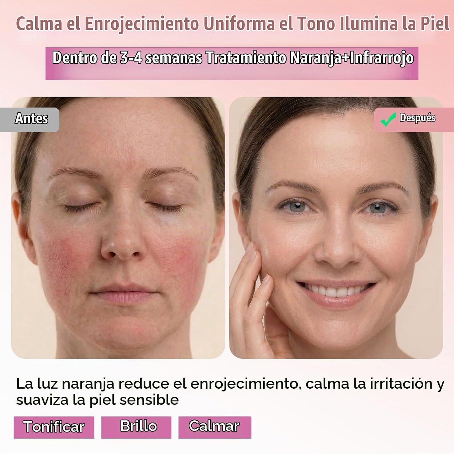 WAYCOM Terapia de luz roja para la cara: Máscara de terapia de luz...