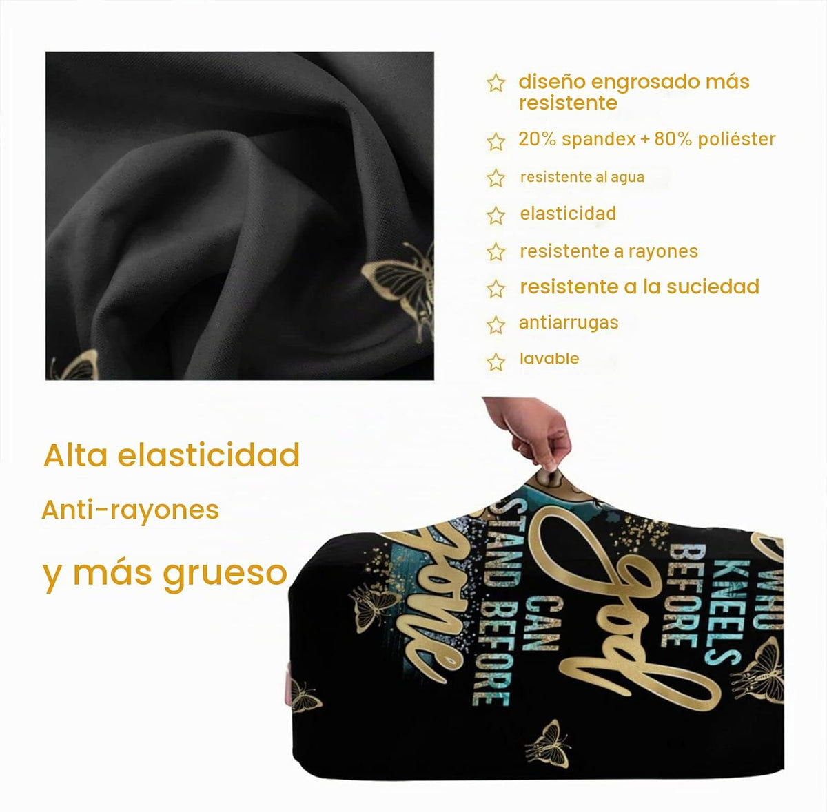 Hepmant Protector de maleta de viaje para mujer afroamericana, elás...