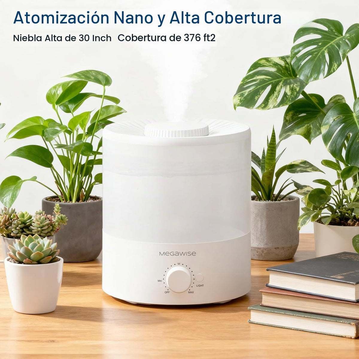 MEGAWISE Paquete de 2 humidificadores de niebla fría, tanque de 2 l...