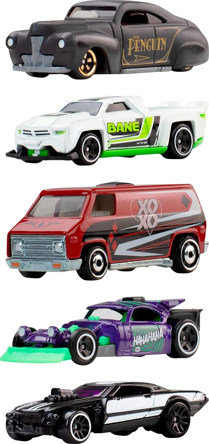 Hot Wheels Toy Cars, Batman - Juego de 5 unidades de 5 vehículos de...