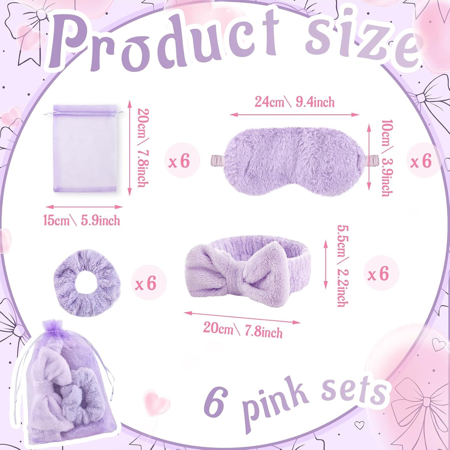 Fanfanwin 36 piezas de suministros para fiesta de pijamada para niñ...