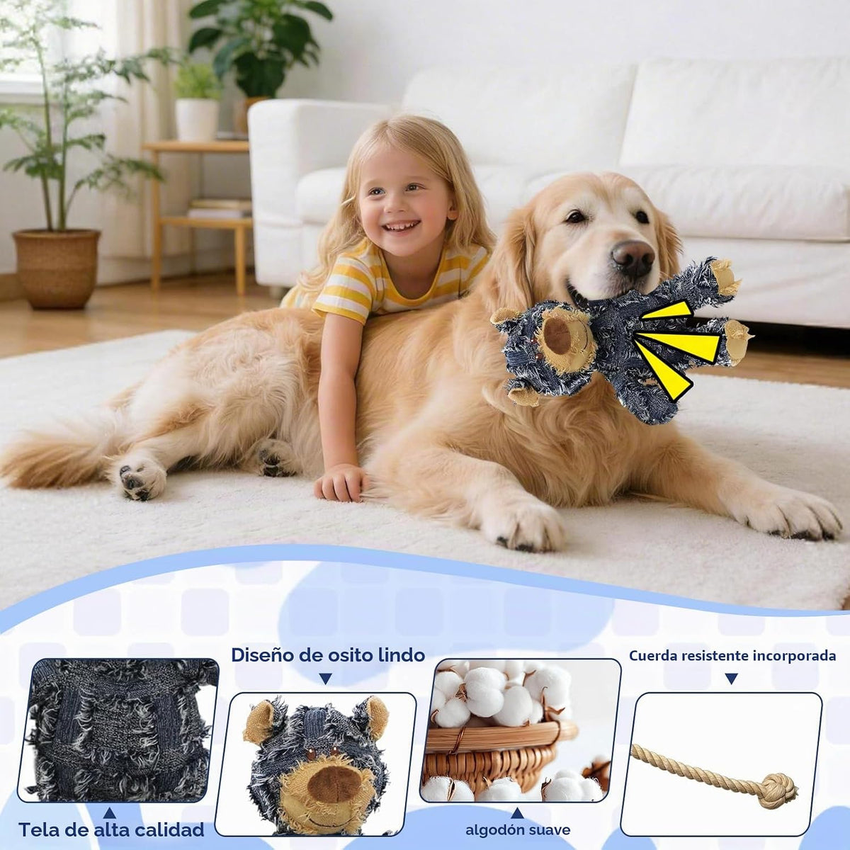 MAXBECK Compañero Canino para Masticadores Intensos - Juguete de Os...