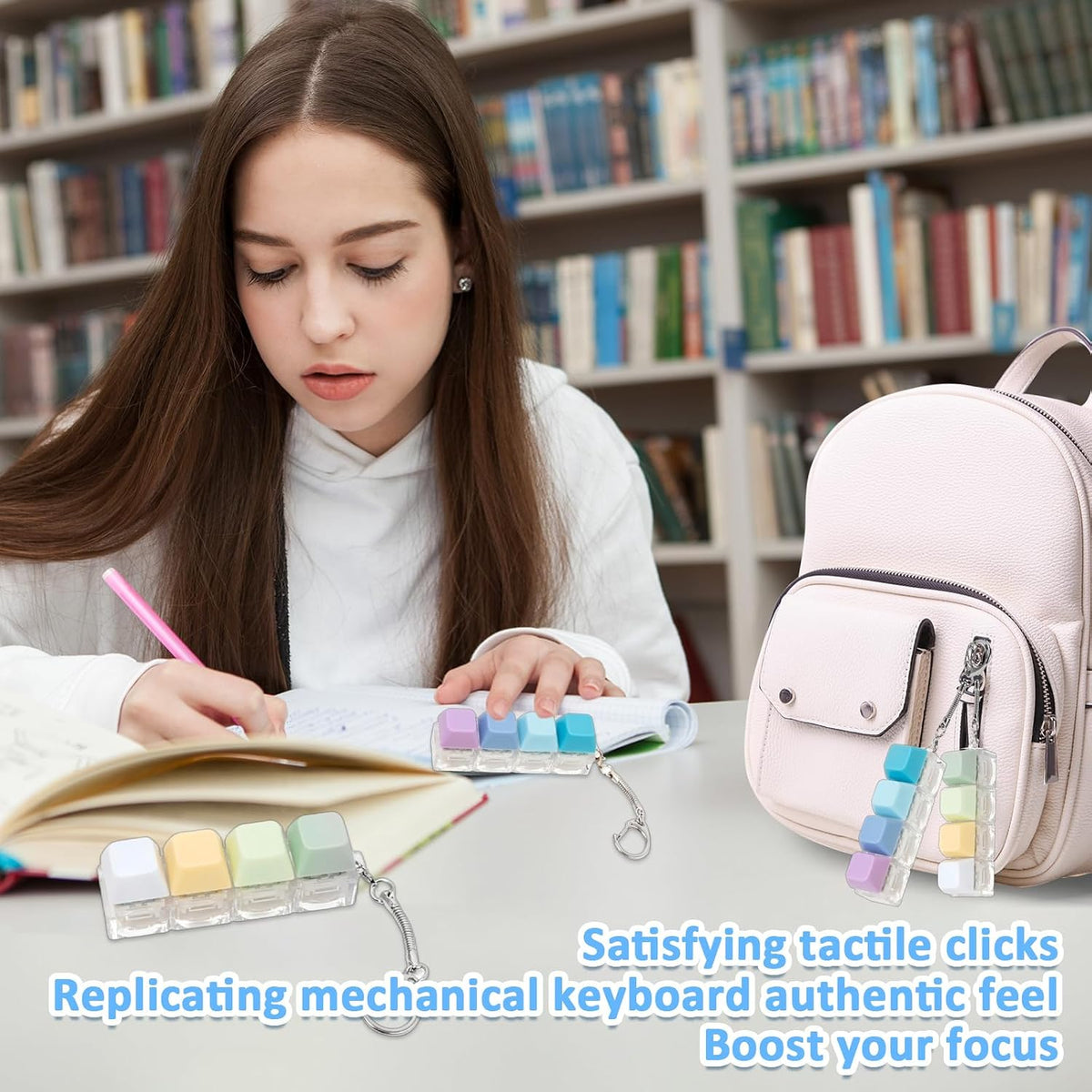 Juguete sensorial con teclado con clicker, 2 unidades, teclado de c...