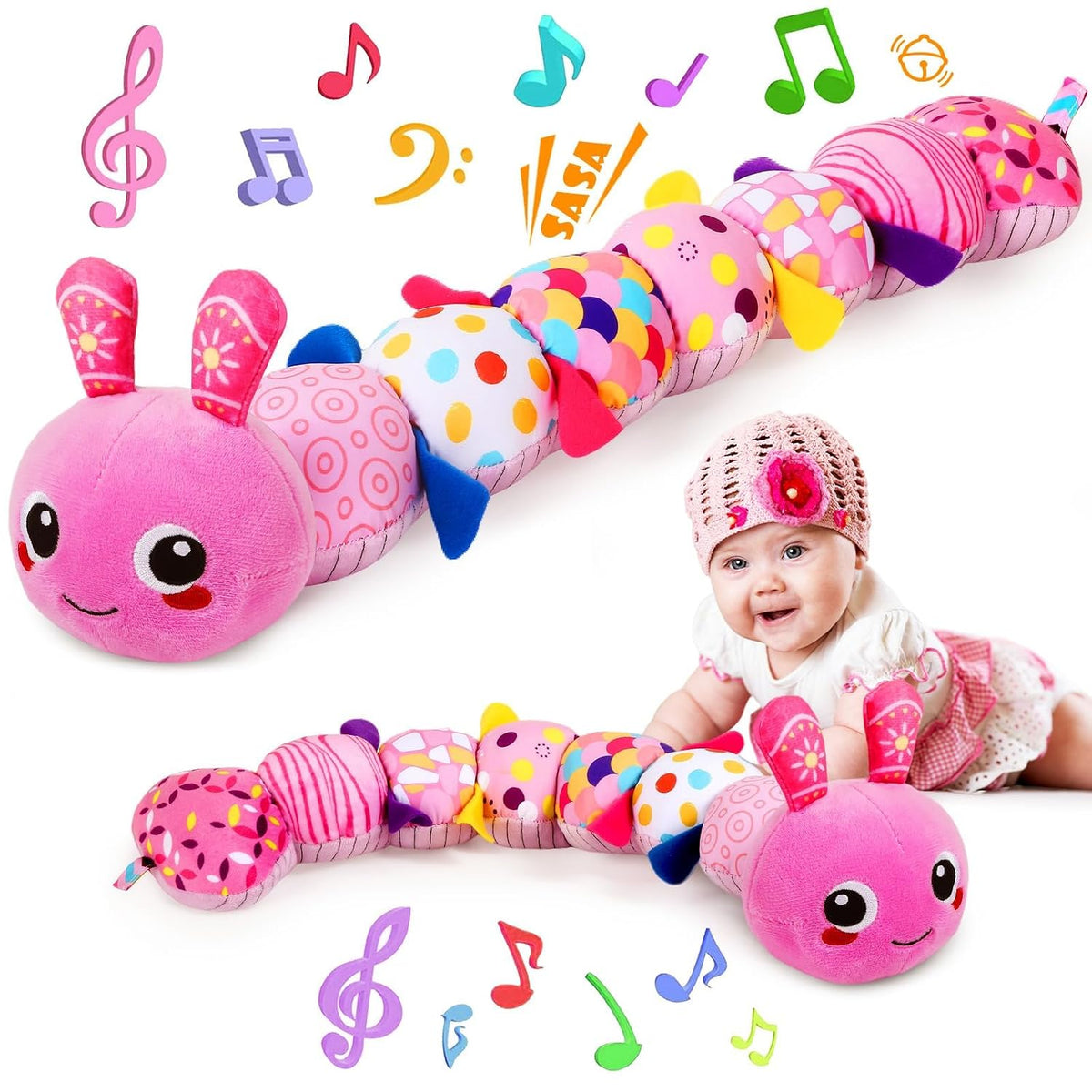 Juguetes sensoriales de oruga para bebés de 0 a 6 a 12 meses | Jugu...
