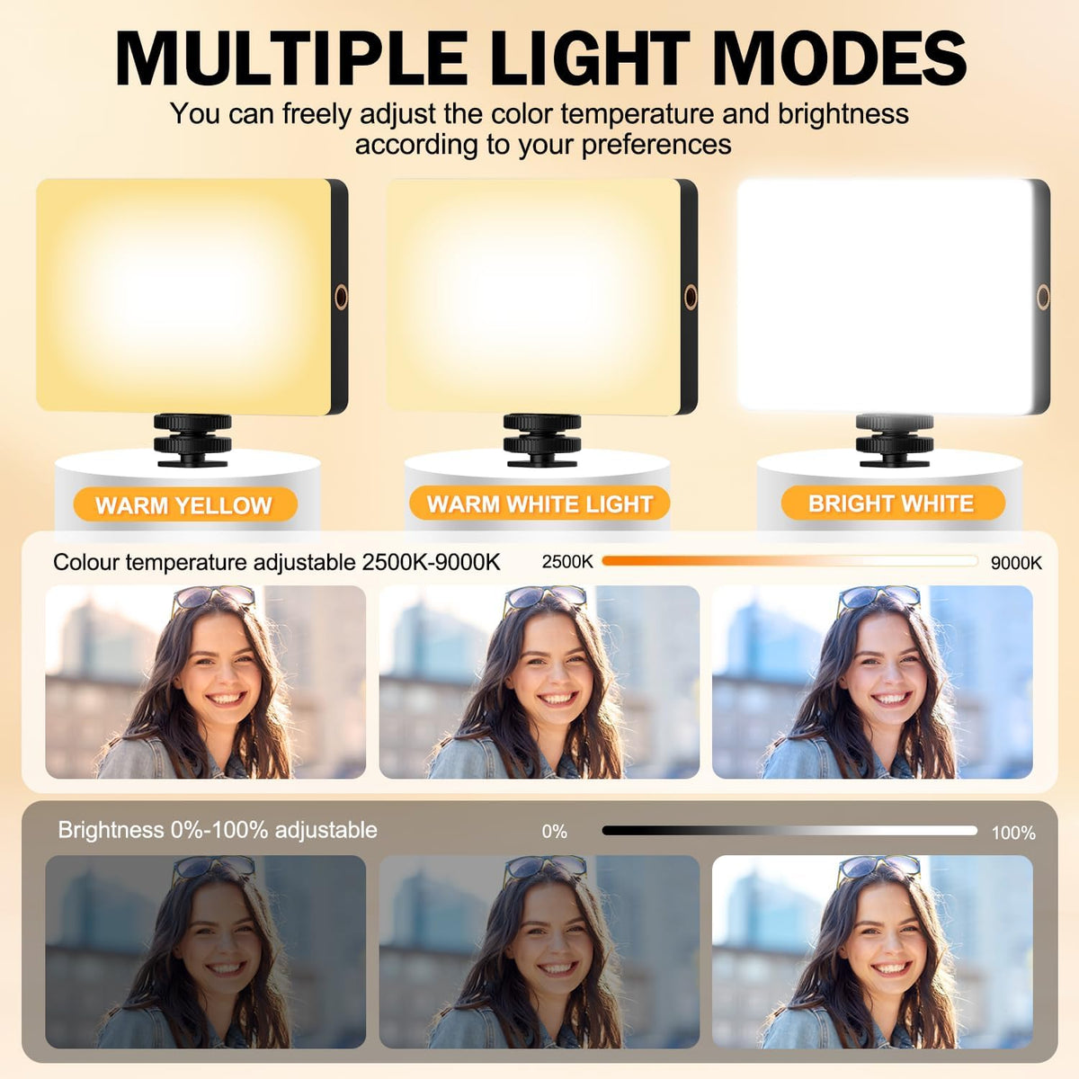 Singwil Luz de selfie de 120 LED para iPhone, luz de teléfono portá...