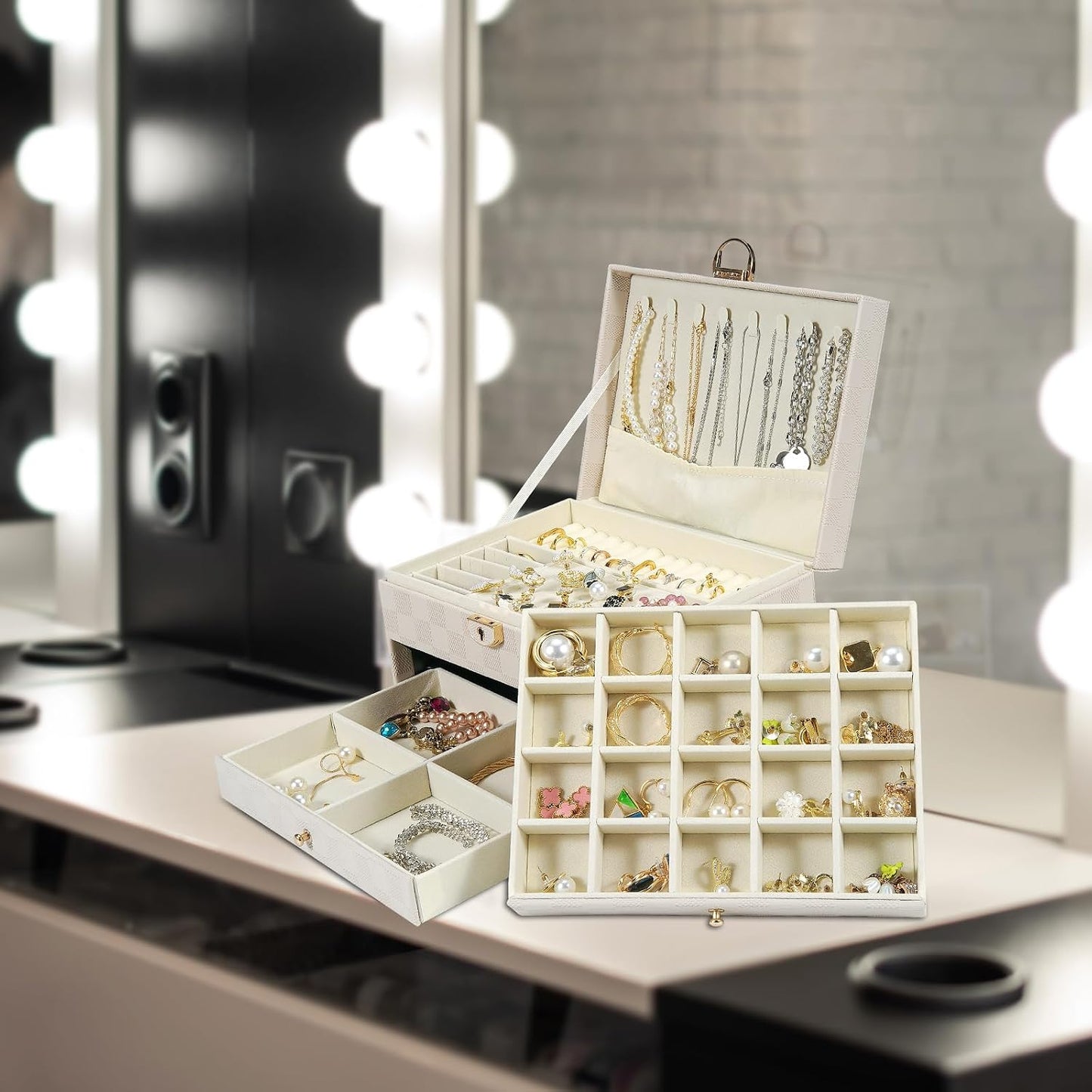 GUOER Caja de Joyas para Mujeres Niñas Esposas - Organizador de Joy...