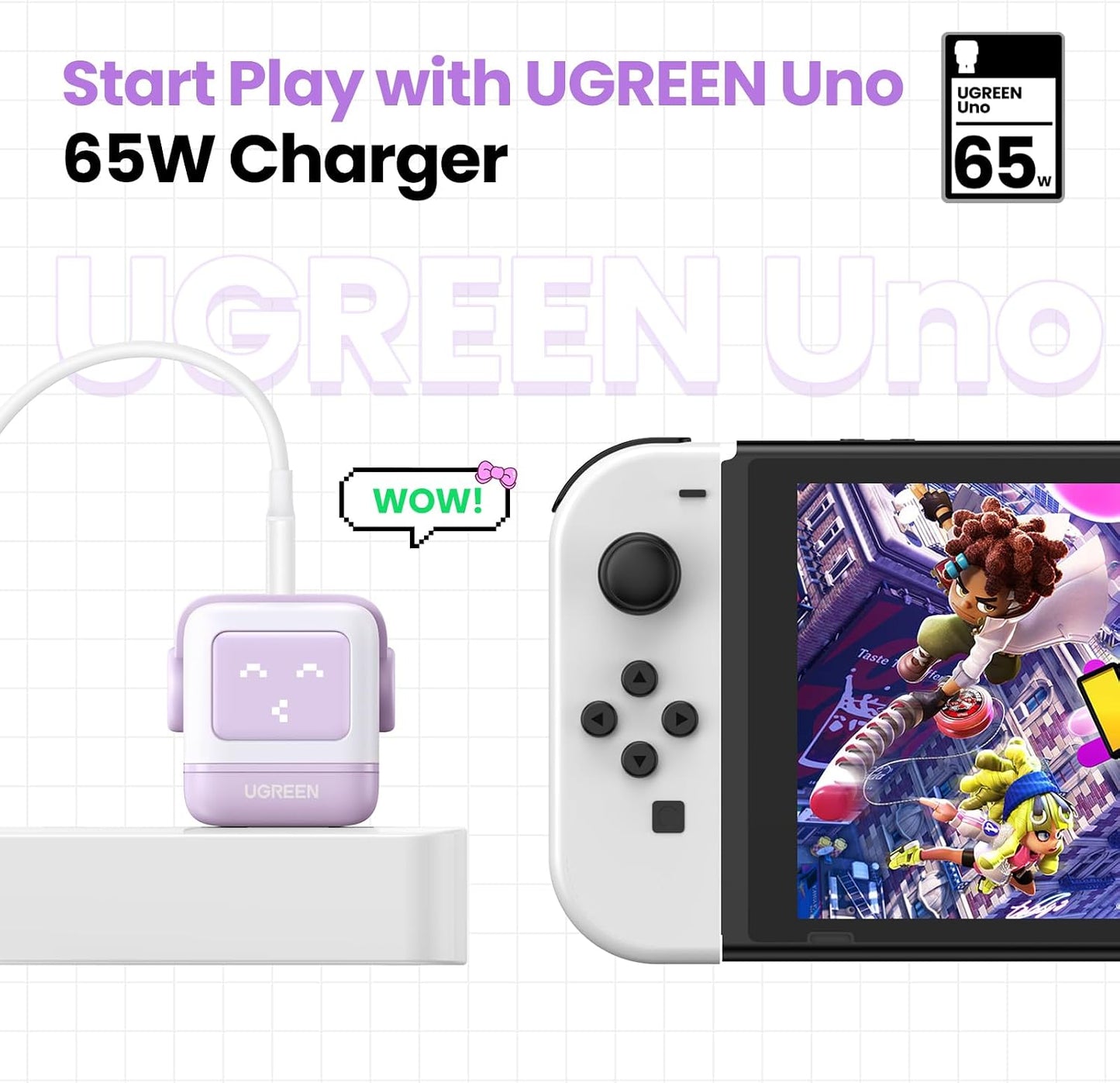 UGREEN Uno 65W Bloque de Cargador USB C, Carga Rápida GaN de 3 Puer...
