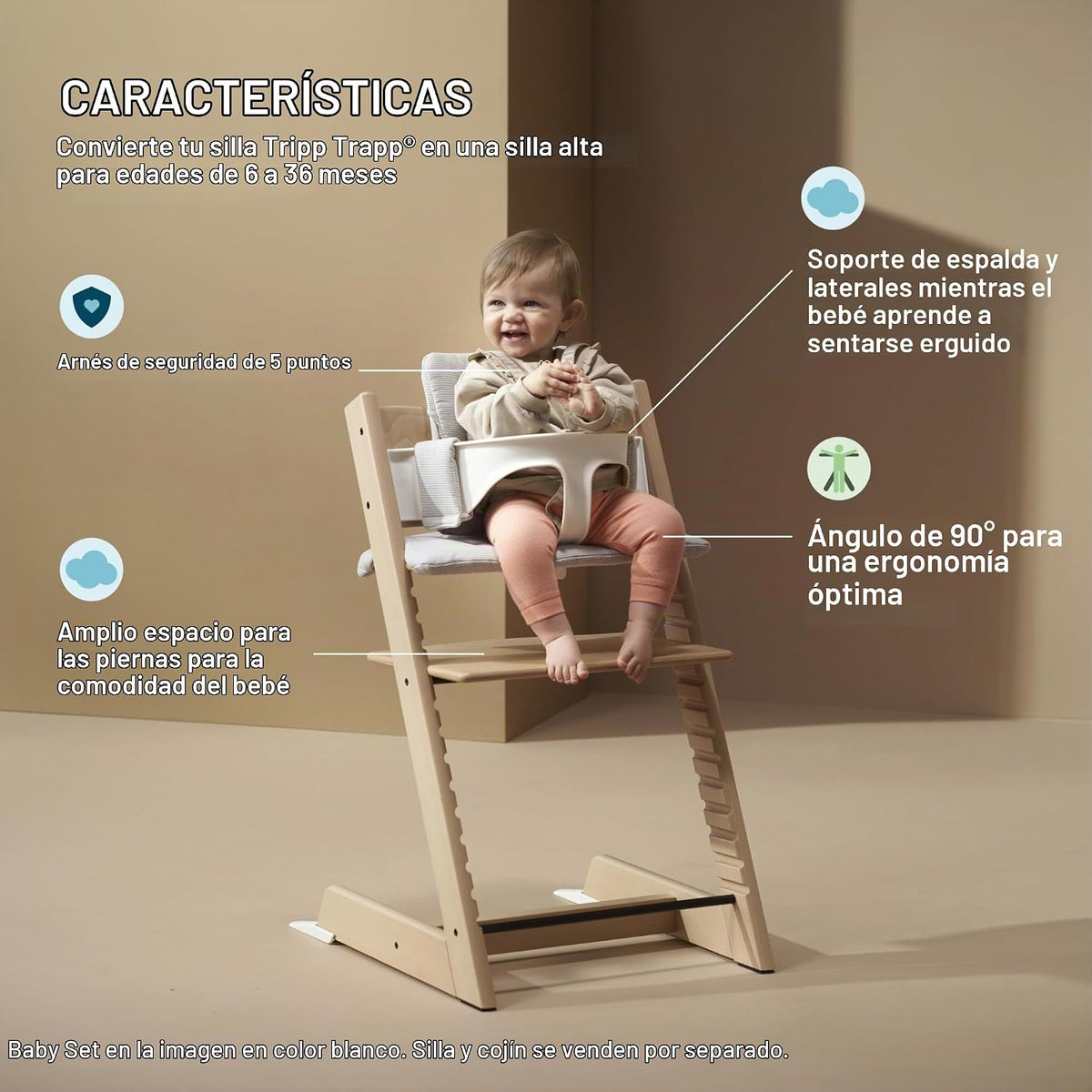 Stokke Tripp Trapp Juego para Bebé, Edades 6-36 Meses, Gris Torment...