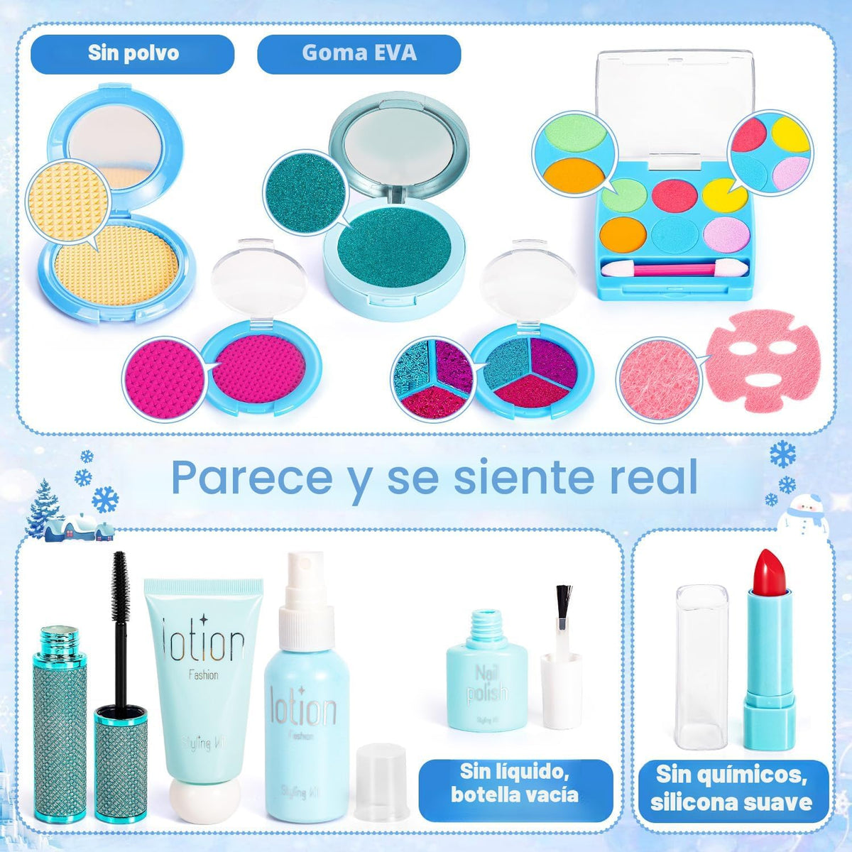 Hohosunlar Maquillaje de simulación Frozen para niñas, juguetes 3-5...