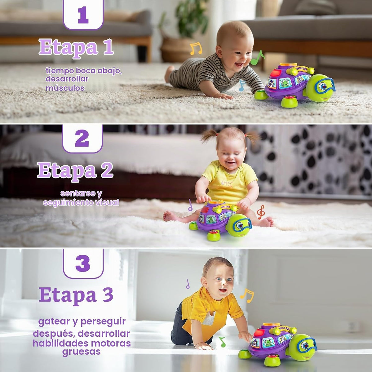 Zardali Juguetes para bebés de 6 a 12 meses, juguete musical de tor...