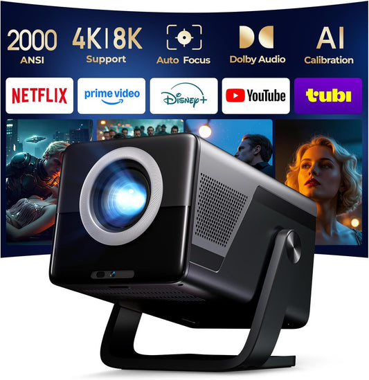 [Calibración visual 2000 ANSI\/AI\/Soporte 4K] Proyector inteligent...