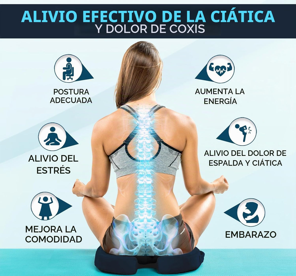 ComfiLife - Cojín prémium de gel y espuma viscoelástica para silla...