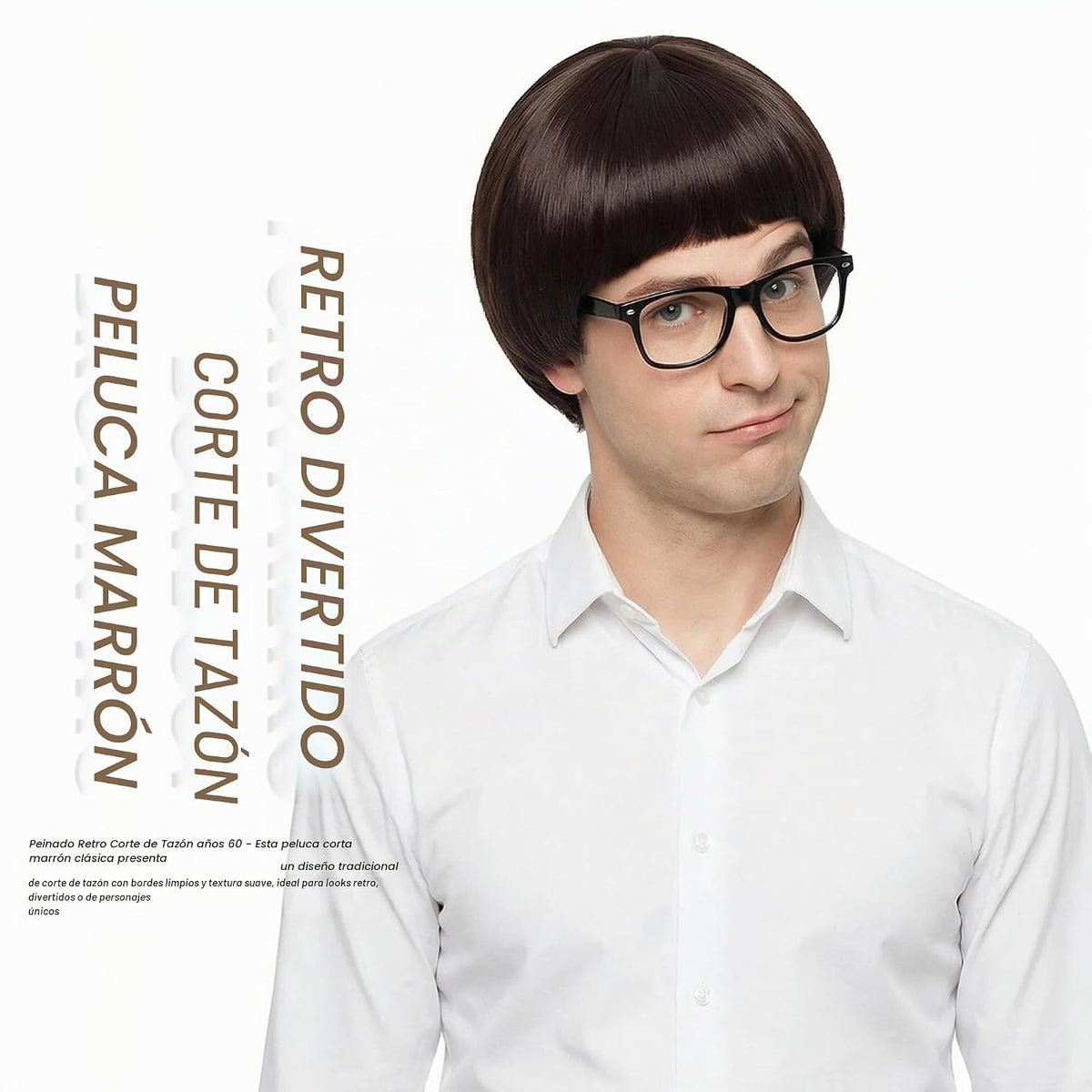 Miss U Hair - Peluca de corte retro de los años 60 para hombre, pel...
