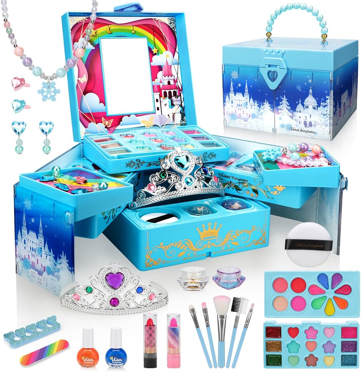 Kit de maquillaje para niñas, juguetes de Frozen para juegos de maq...