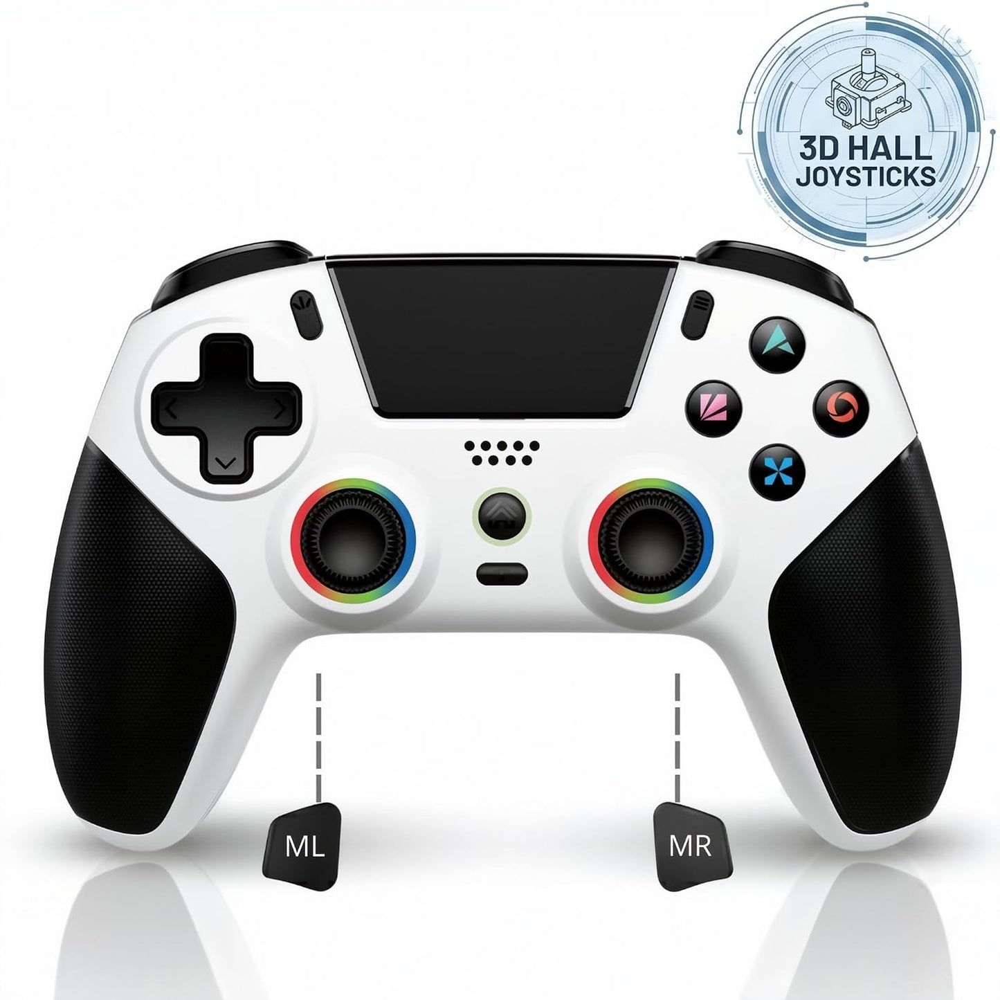 ZORVX Mando Inalámbrico Gaming Compatible con PS5, PC, iOS y Androi...
