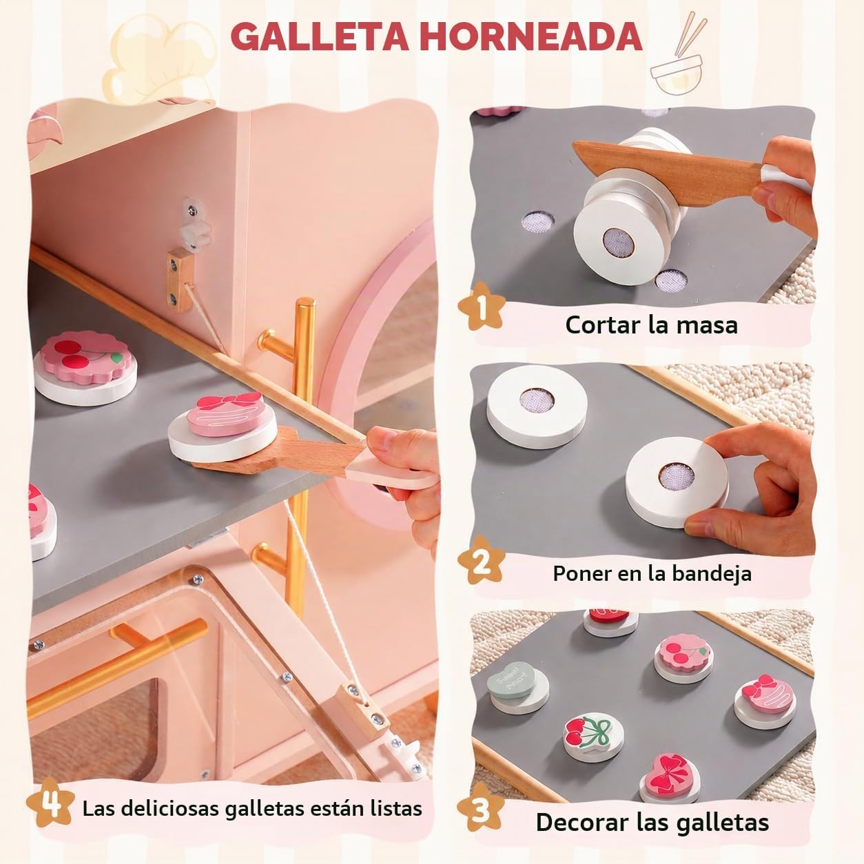 ROBOTIME Cocina de juego para niños, cocina moderna de juguete de m...