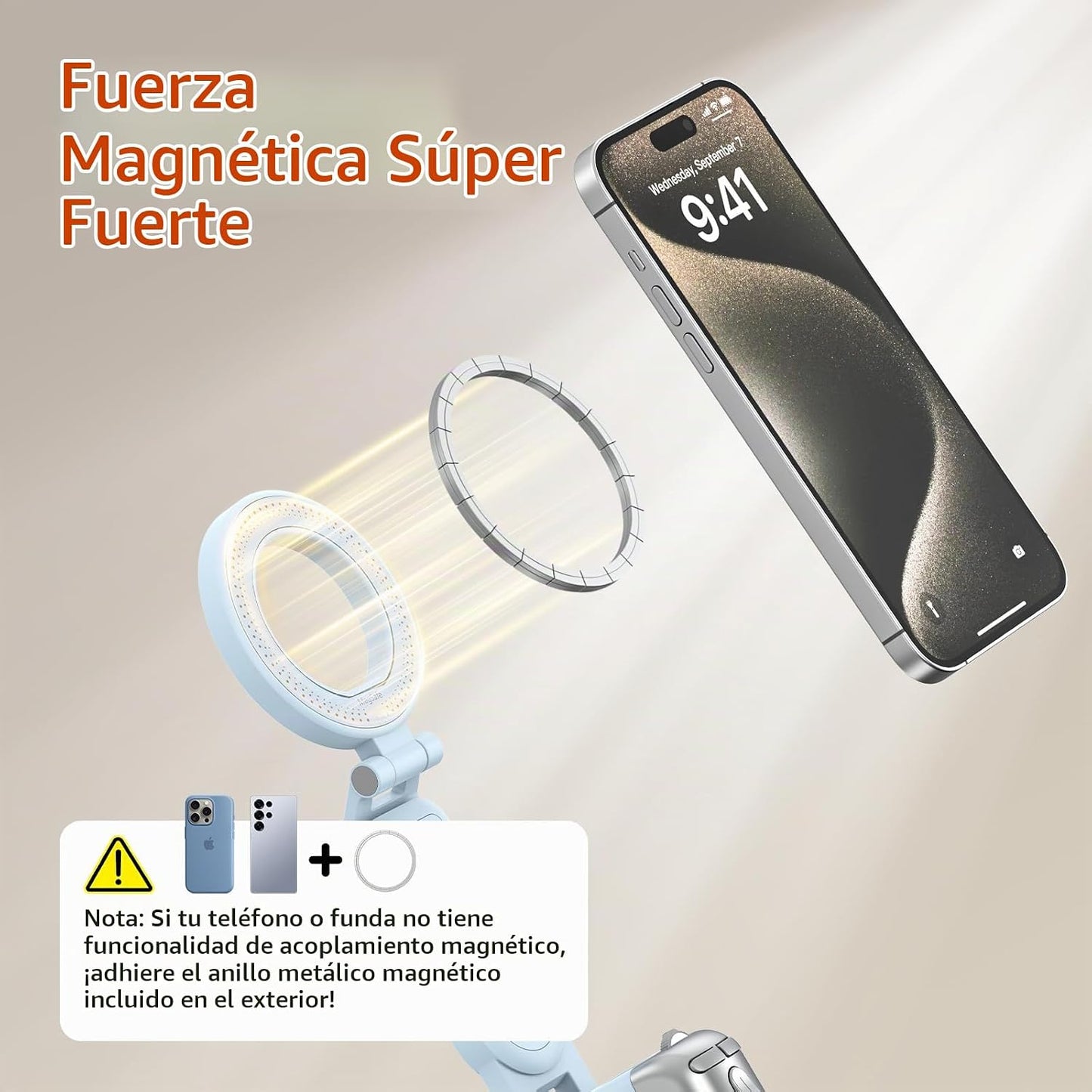 AMAZEAR Agarre para cámara de teléfono con trípode para selfie, acc...