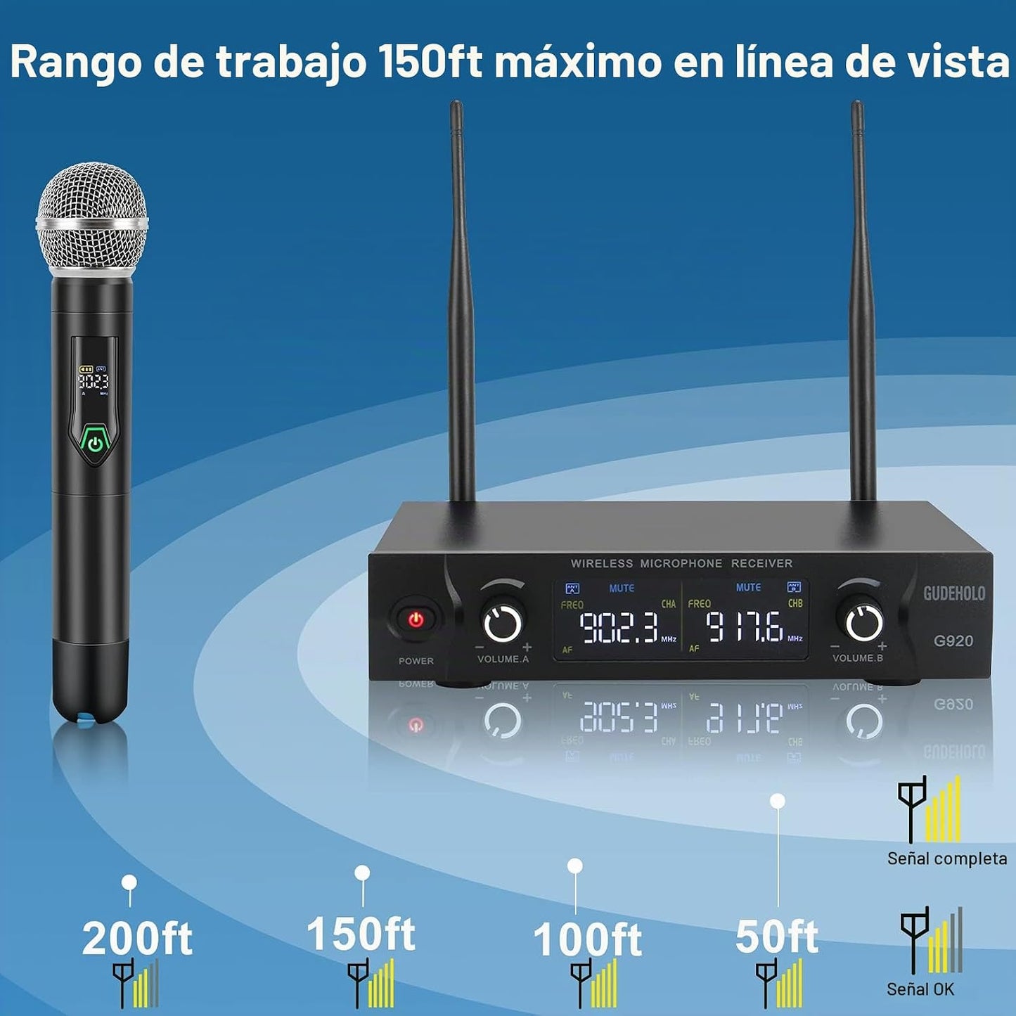 GUDEHOLO Sistema de Micrófono Inalámbrico con Estuche, Micrófono In...