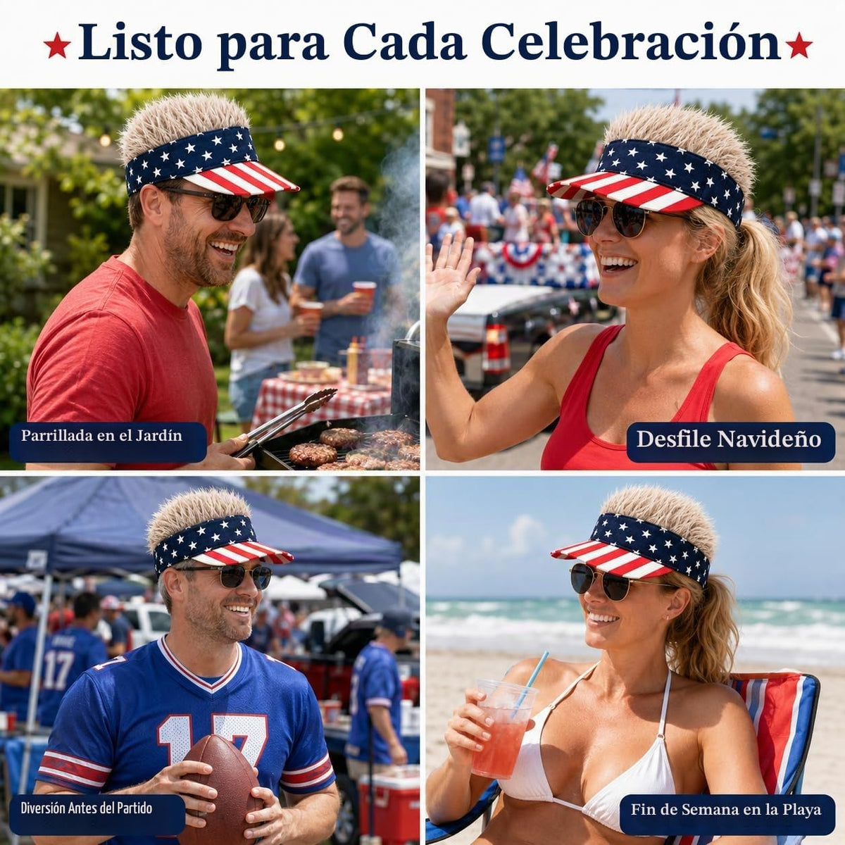 Gorra con visera para hombre con cabello falso, gorra con cabello p...