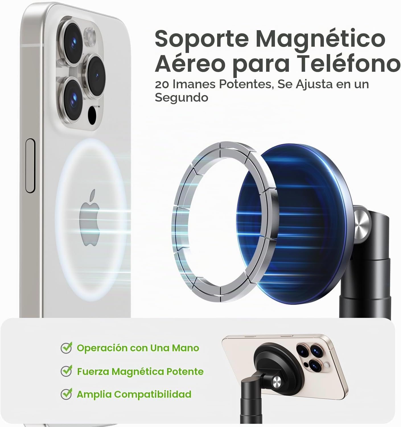 elitehood Soporte magnético para teléfono para grabación superior,...