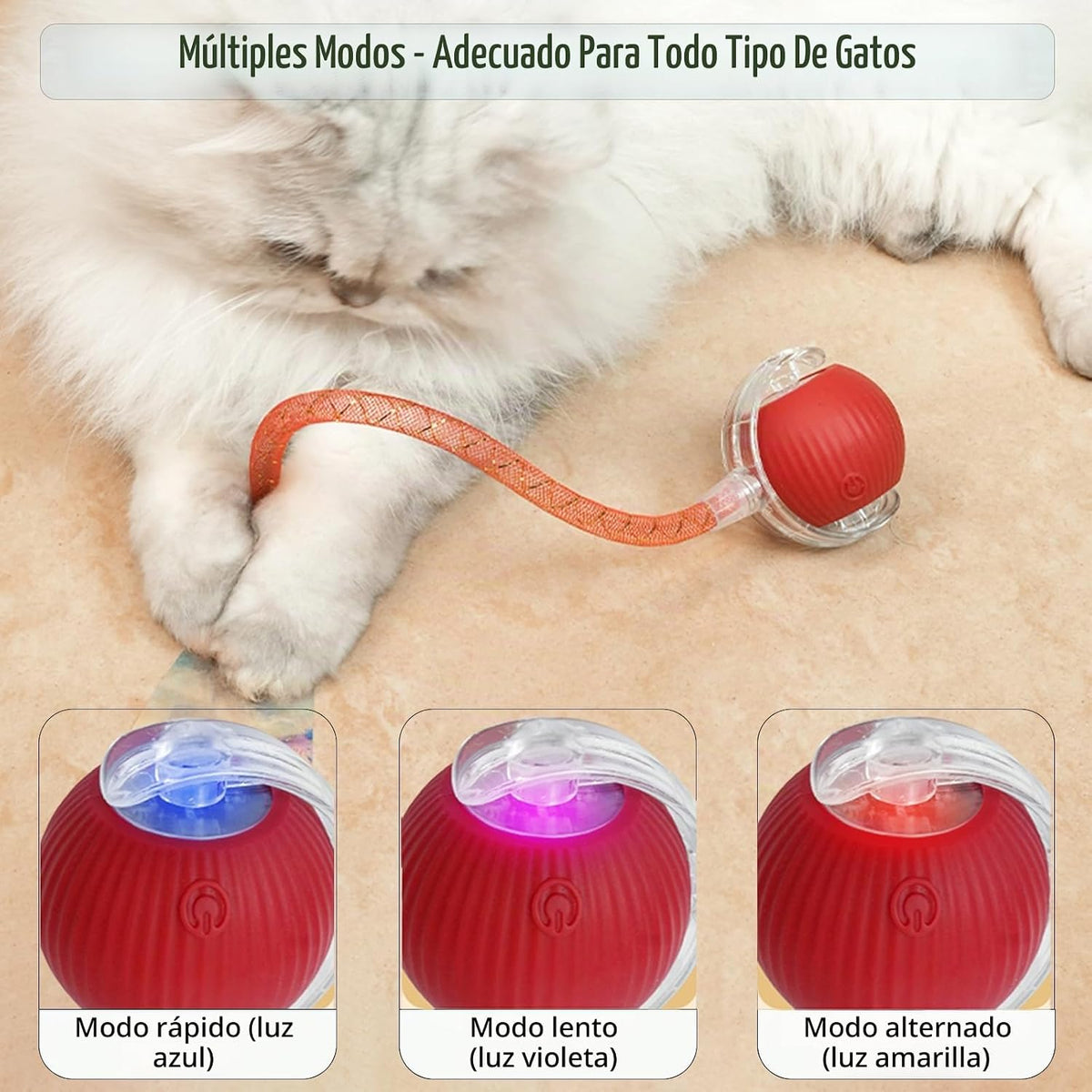Yaruiguang Nuevo Juguete de Pelota para Gatos Mejorado - Speedy Tai...