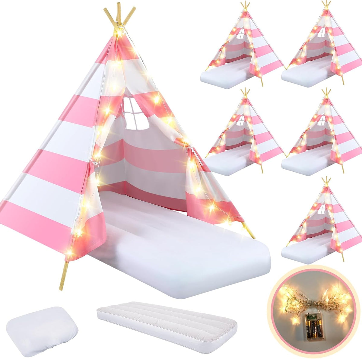 Lemosae Paquete de 6 Tiendas de Campaña Tipi para Pijamadas para Ni...