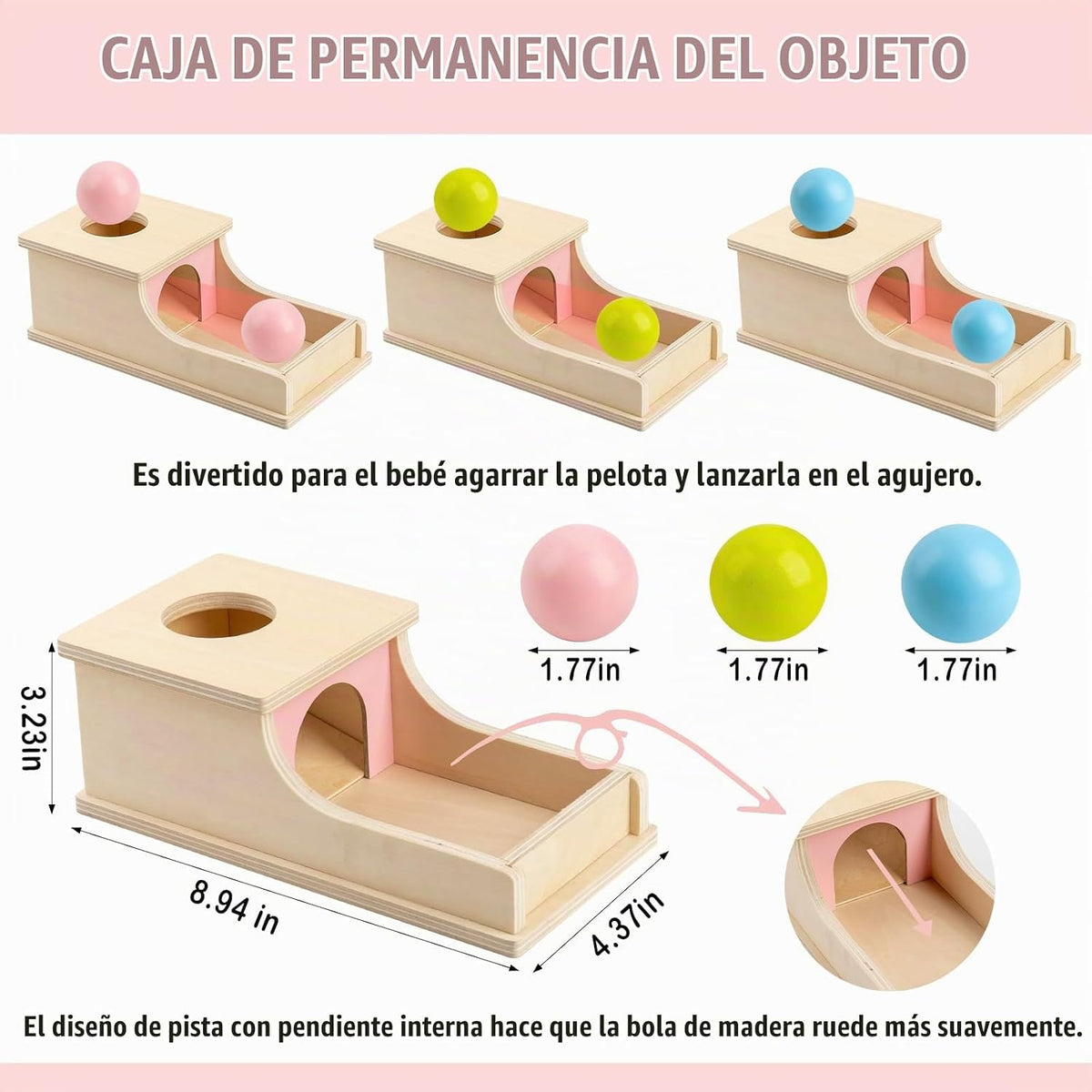 Busy edition Juguetes Montessori para niños de 1 año, caja de perma...