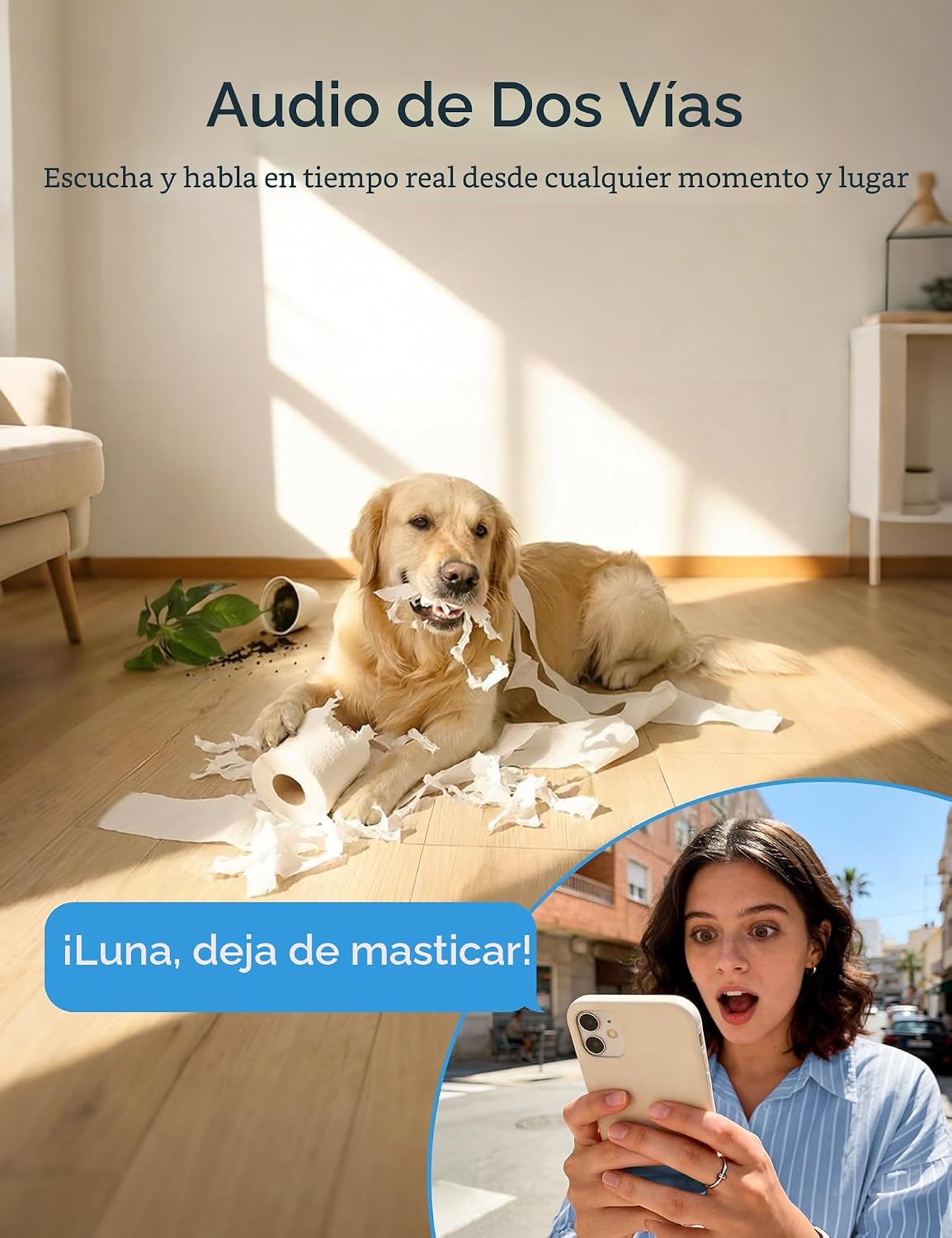 GNCC Cámaras 2K para seguridad del hogar, cámara de seguridad panor...