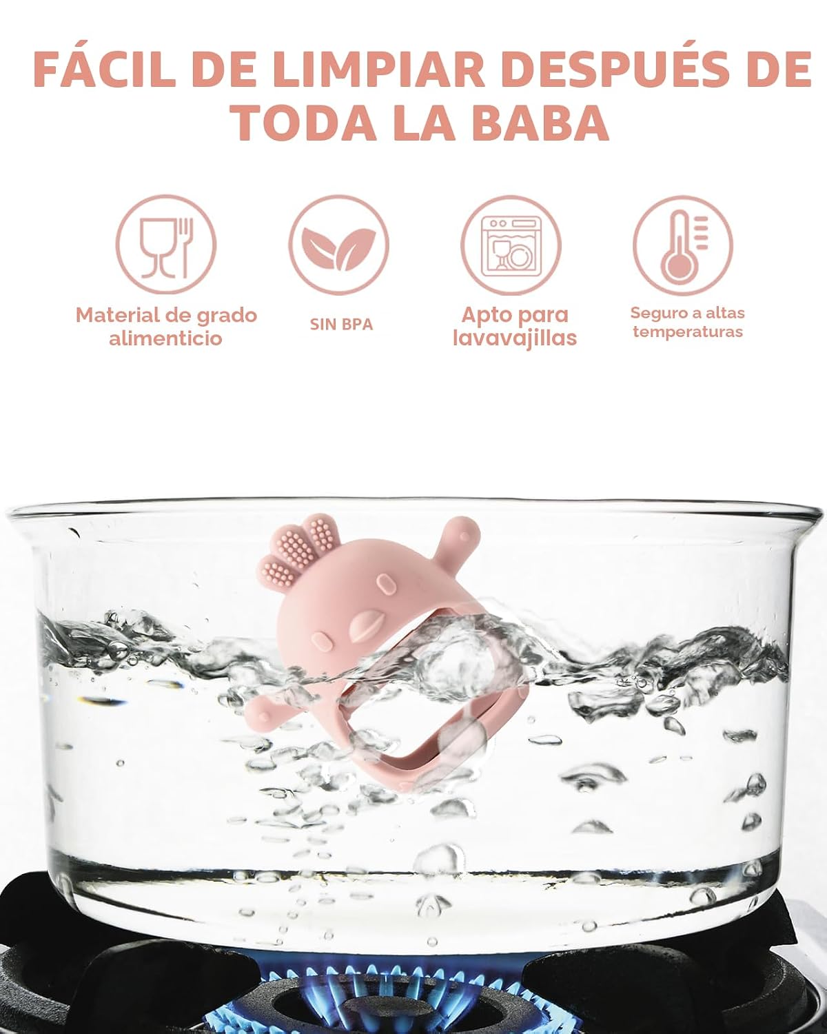 ChooKaChoo Paquete de 2 manoplas de dentición de silicona para bebé...