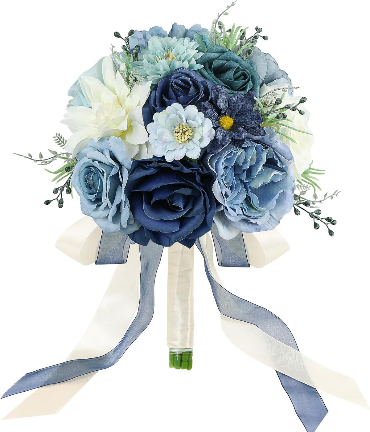 SEMONONIA Ramos de Boda para Novia y Dama de Honor de 21.6 cm de Ro...