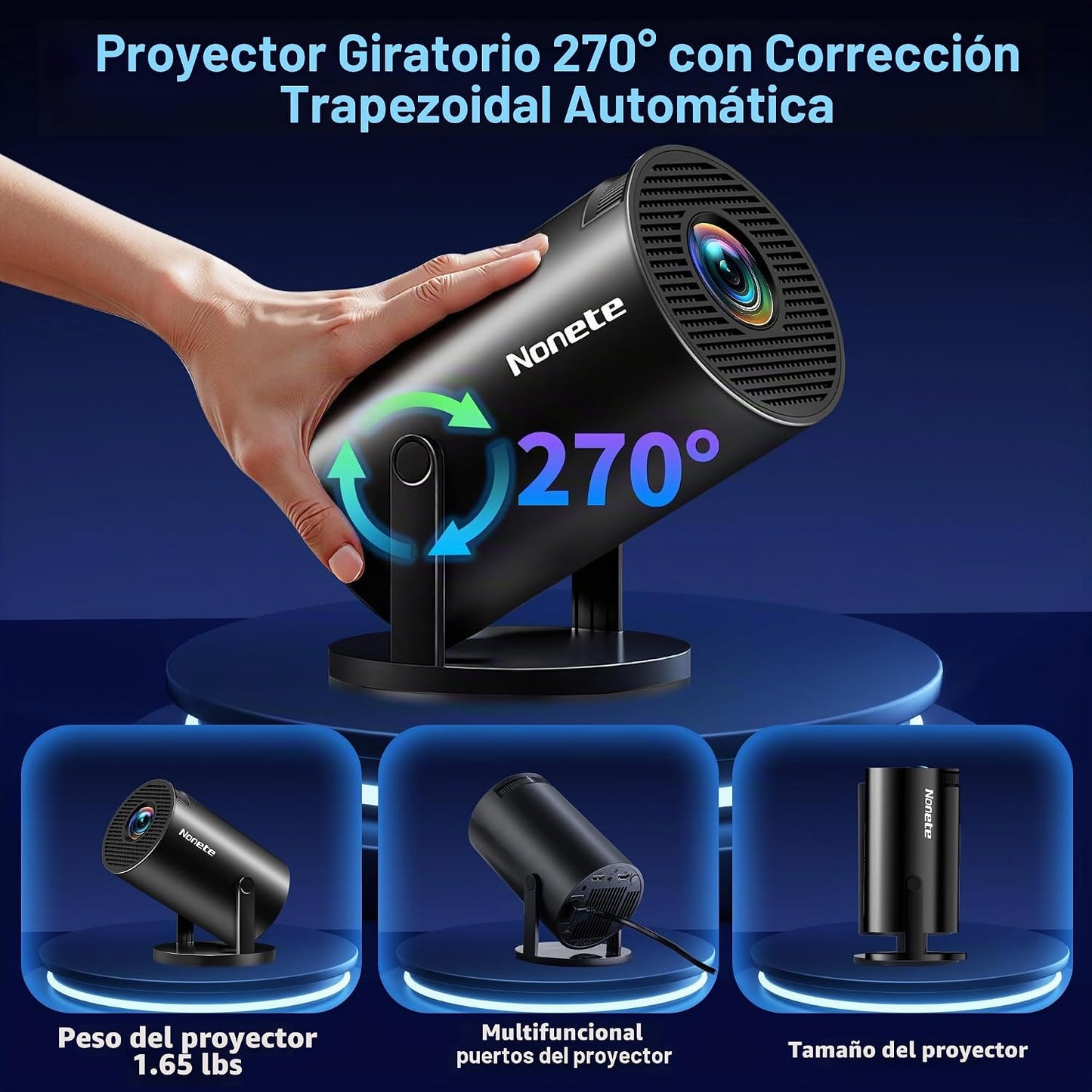 [Aplicaciones integradas y actualizadas en 2026] Mini proyector con...