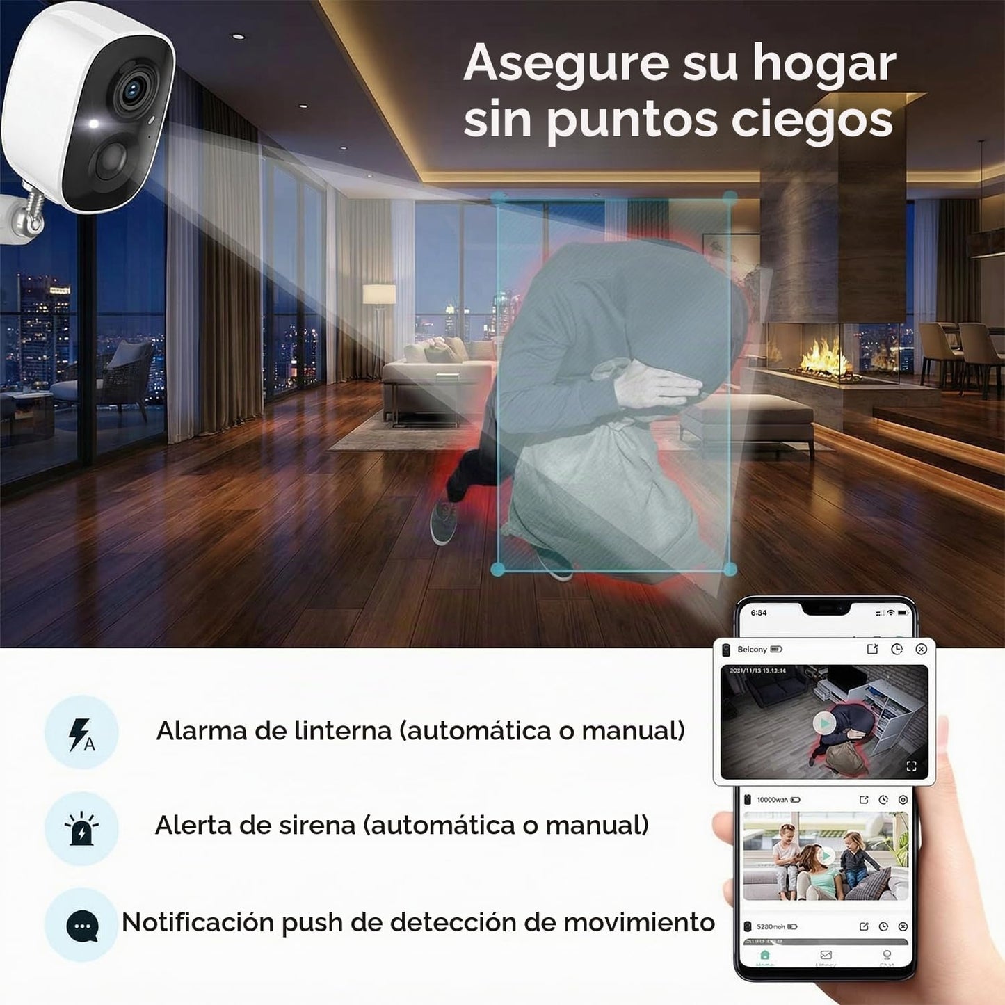 GMK VicoHome Acceso remoto, cámaras de seguridad inalámbricas para...