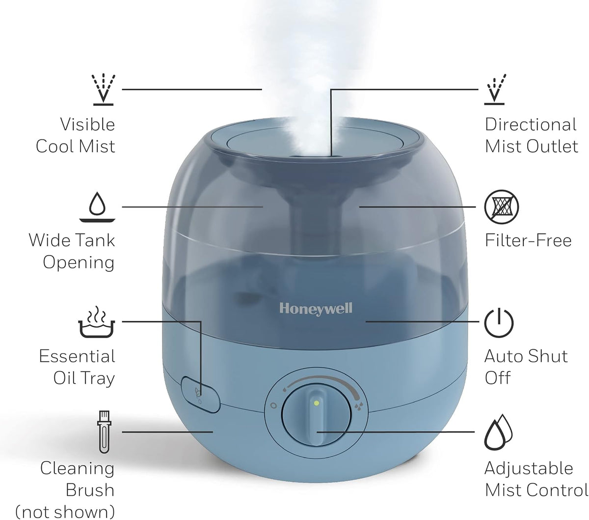 Humidificador mini de niebla fría Honeywell, fácil de llenar y limp...