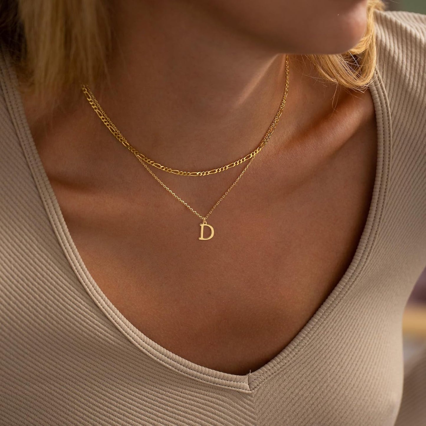 Collares con inicial GRCLD para mujer, collares delicados de oro y...