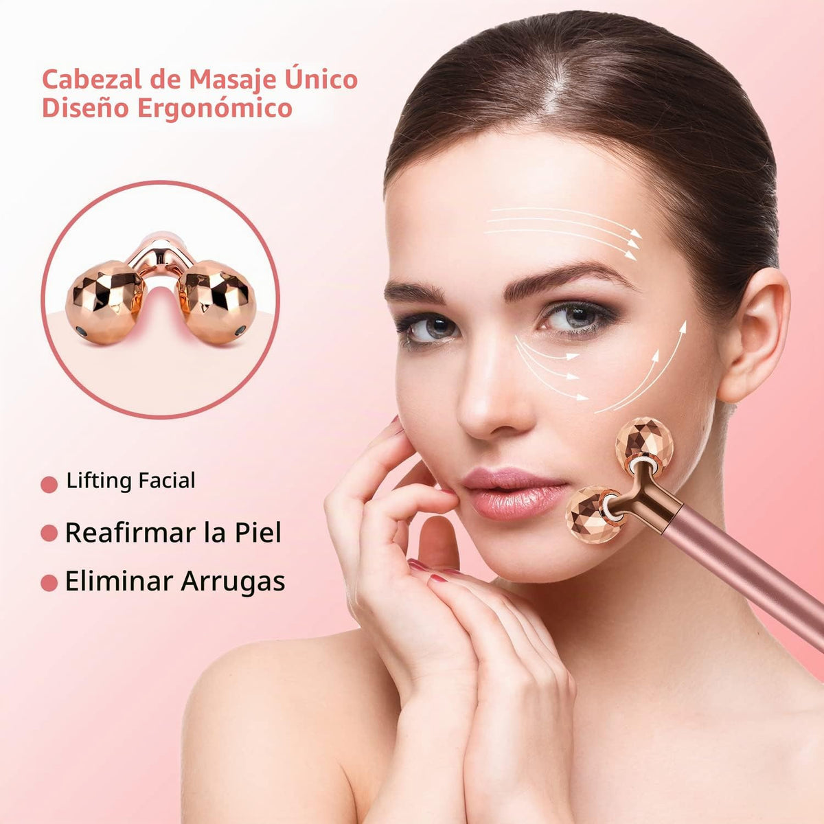 SSGP Masajeador facial eléctrico 2 en 1 con rodillo 3D y kit de for...