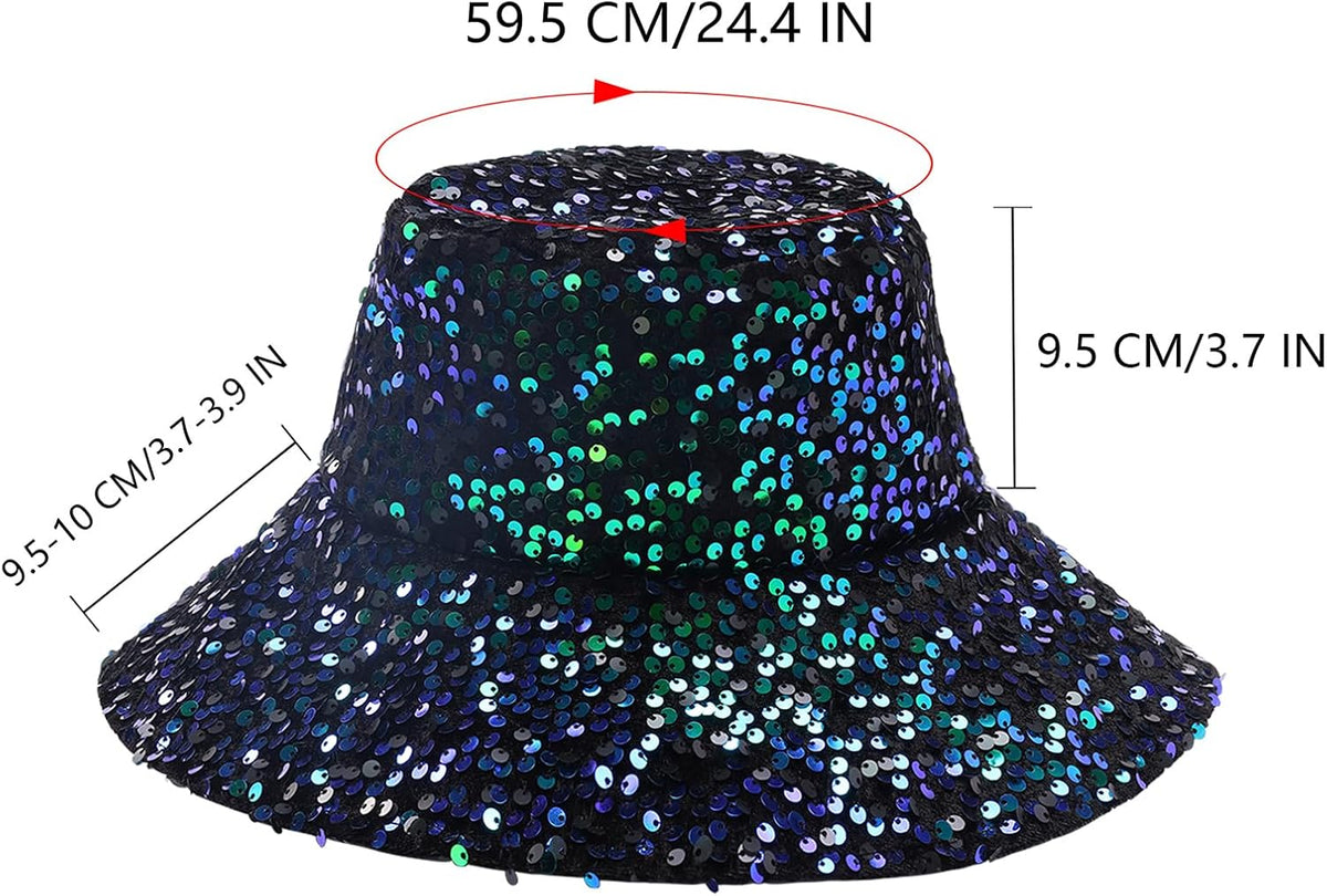 MILAKOO Sombrero de pescador con purpurina brillante con diamantes...