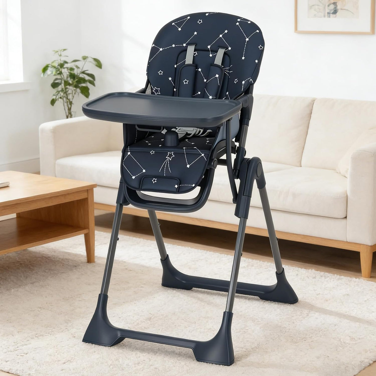 Silla alta para bebé, sillas de alimentación plegables para bebés y...
