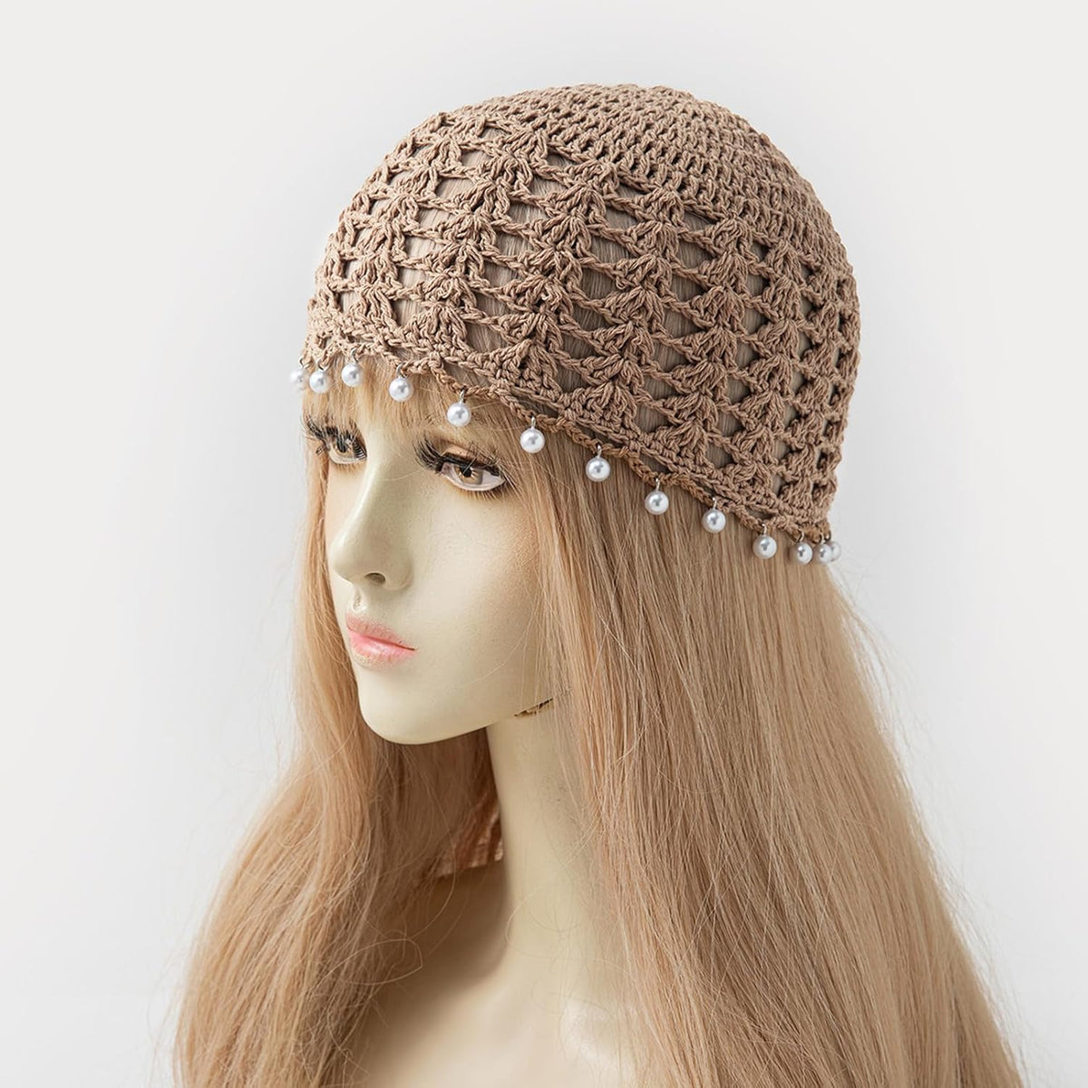 Zxcog Gorro de calavera de ganchillo para mujer, hecho a mano, con...