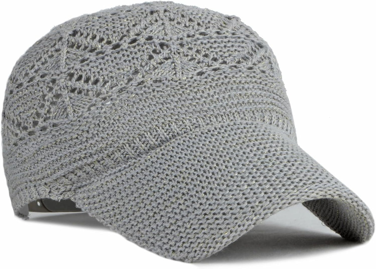 FASHIXD Gorra de béisbol de malla tejida para mujer, de hilo de ver...